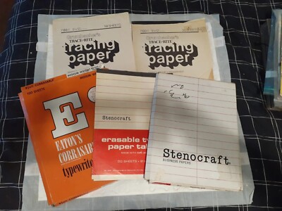 Vintage Set/5  Tracing Typing Erase Paper 