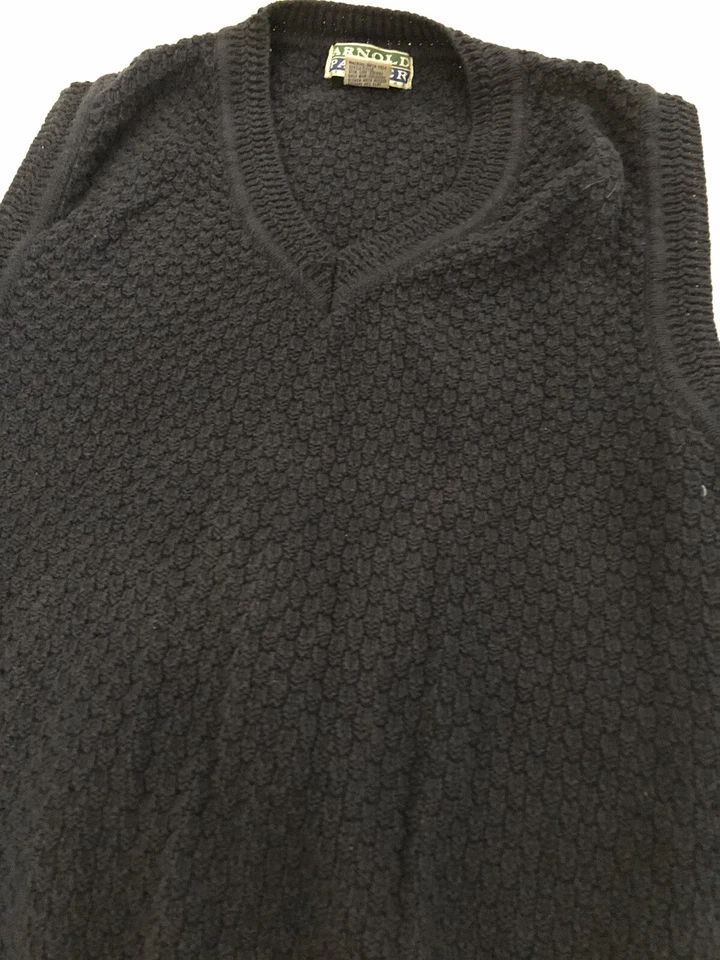 Arnold Palmer Golf Suéter Chaleco Mediano Algodón Cuello en V Azul Marino Sin Mangas Foto 3 de 4