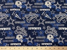 NFL DALLAS COWBOYS football, RETRO, HALF yard 18 x 57 100 Cotton Fabric, New