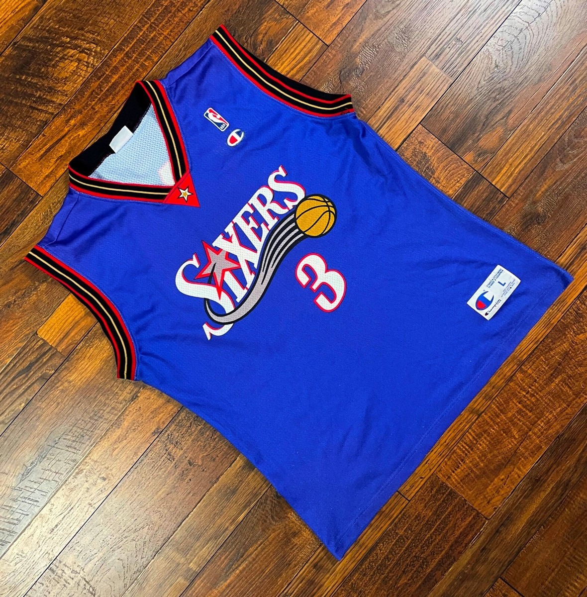 IVERSON 76ers Champion バスケットボールシャツ XL NBA PHILADELPHIA SIXERS 76ERS SHIRT JERSEY CHAMPION ALLEN