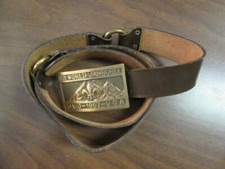 1967 World Jamboree Max Silber Buckle on Leather Belt eb03