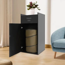 Restaurant Trash Bin Cabinet W/ Tray Rack 30 Gallon For Self-service Restaurant