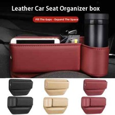 Leather Car Seat Gap Organizer Storage Box with Cup Holder Car Storage Pocket