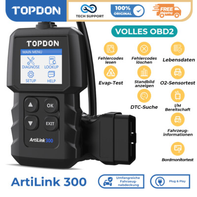 TOPDON AL300 KFZ OBD2 Diagnosegerät Auto Scanner für VW Audi BMW Benz Deutsch