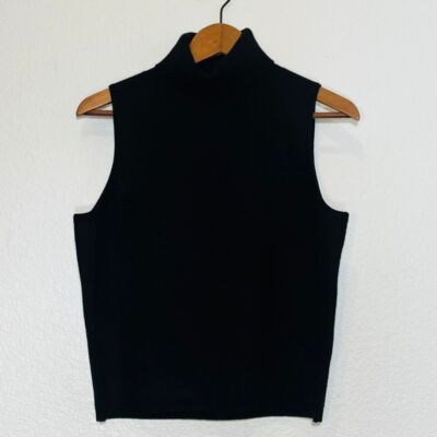 NWT J. Crew Sz S Cashmere Mockneck Sweater Shell in Black $148