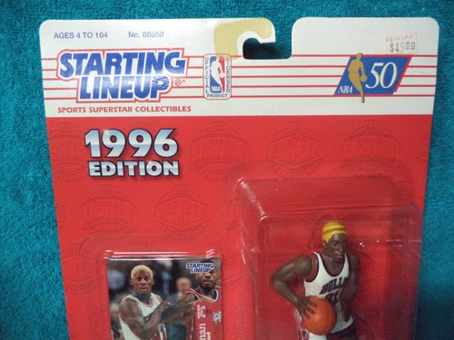 1996 Edition DENNIS RODMAN Yellow HAIR Starting lineup rare edition trading card - Picture 3 of 9
