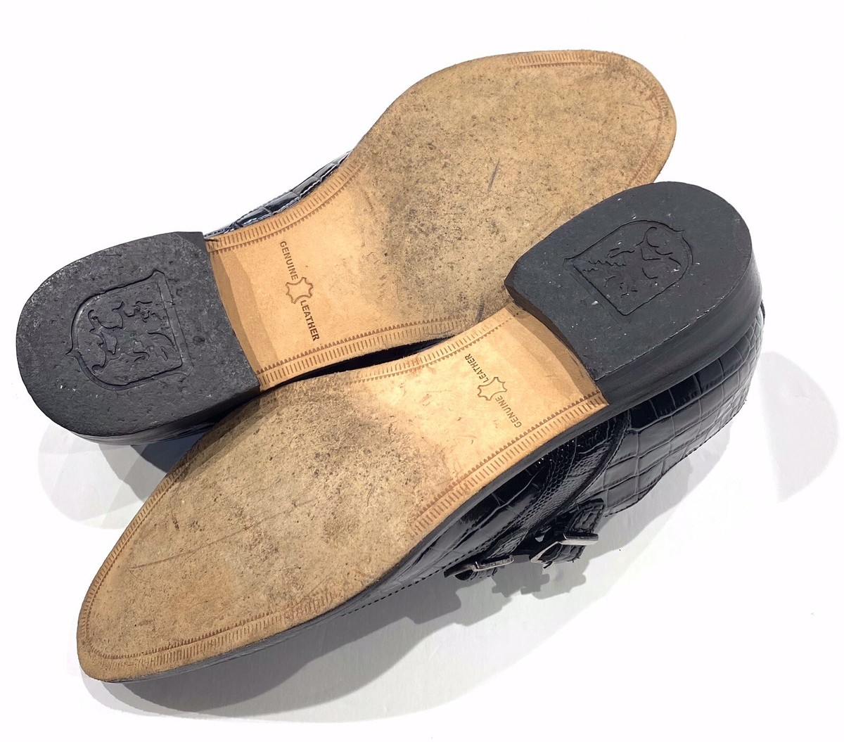 Stacy Adams Kasimir Double Monk Strap Slip-On Black Croc 