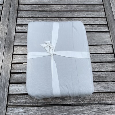 Pottery Barn Belgian Flax Linen Double Flange Duvet Cover King/C. K Soft Gray