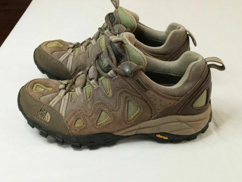 NORTH FACE 全新 绿色 棕色 GoreTex Vibram 低帮 女式 登山靴 尺码 7.5 M — 第 3/4 张图片