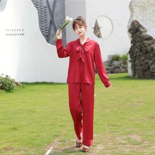 Womens Silk Satin Pajamas Set Sleepwear Robes Nightdress Nightgown P248 L,XL,XXL