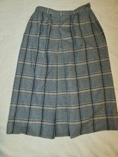 Vintage Pendleton 100 Virgin Wool Grey/Beige Midi Skirt W Pockets Size 12