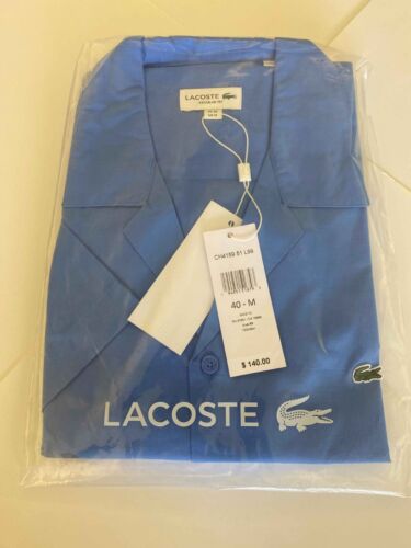 Camisa Lacoste Mangas Cortas con Botones - Totalmente Nueva VARIAS TALLAS - AZUL MED - Imagen 3 de 3