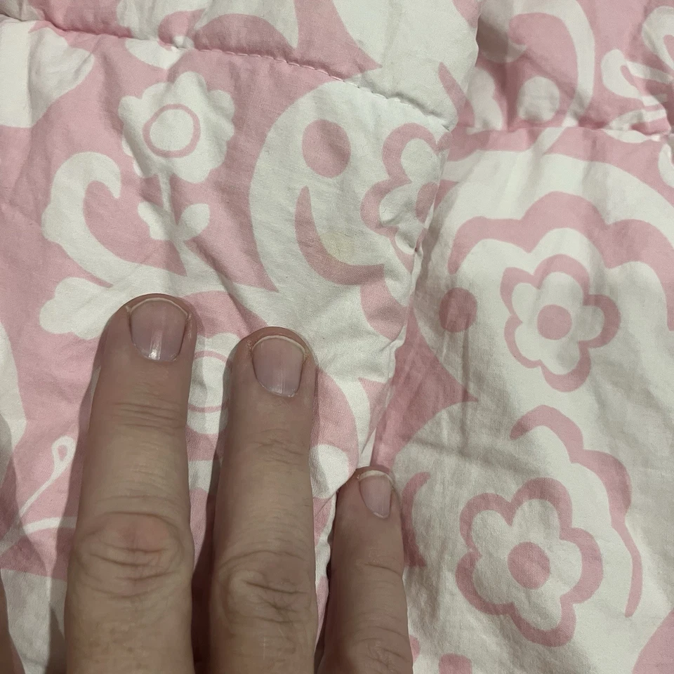 Pottery Barn Kids Pink Butterfly Loft Twin Comforter Polka Dots White Floral - Image 4 of 4