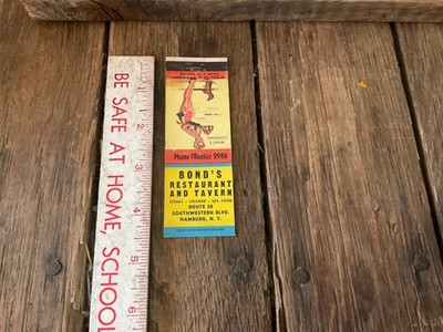 Vintage Matchbook No Matches Bond s Restaurant & Tavern Hamburg NY