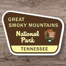Great Smoky Mountains National Park Tennessee Retro Sticker 4” Inch Vinyl Decal