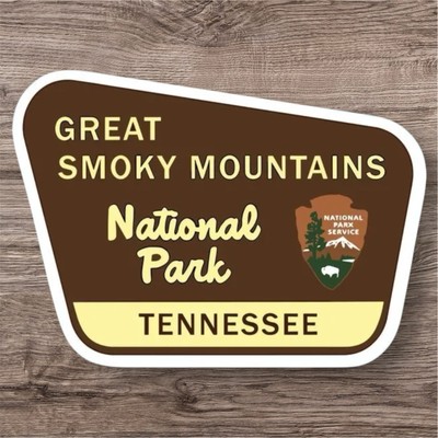 Great Smoky Mountains National Park Tennessee Retro Sticker 4  Inch Vinyl Decal