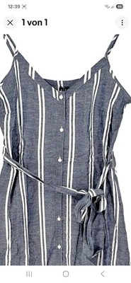 VERO MODA Damen Kleid Midi Blusenkleid Träger Streifen Größe M 36 38  NEU C27