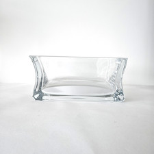 Vintage Glass Rectangle Vase 4.1Kg Heavy Base L22 x W15 x H10cm