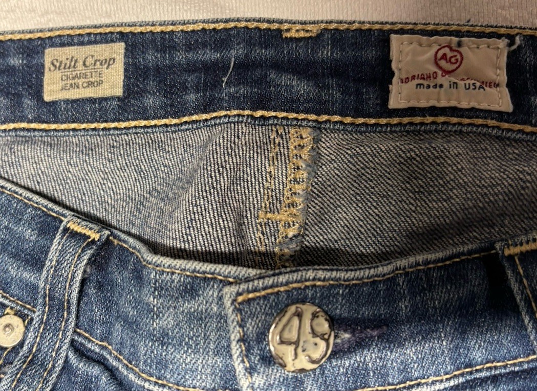 AG Adriano Goldschmied Jeans Womens 30 Blue Stilt Crop Cigarette Jean Crop thumbnail 4