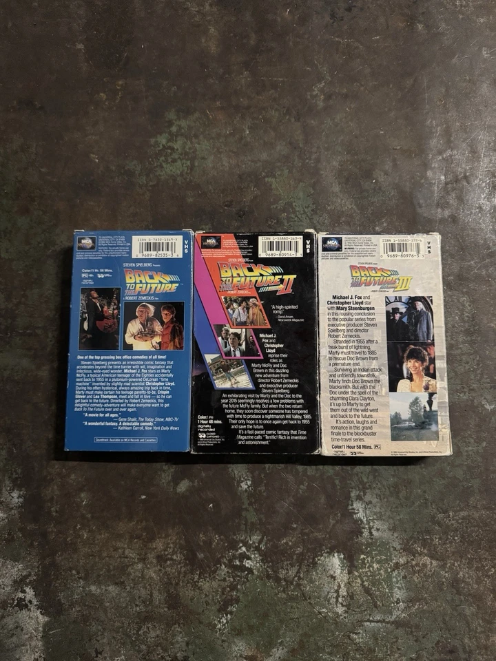 Back to the Future I, II, III Trilogy 1 2 3 Michael J. Fox- 3 VHS Lot Set Tested Foto 3 de 4