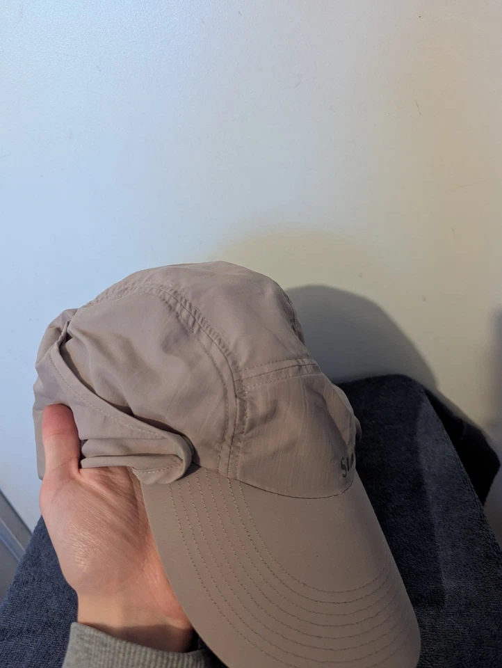 Simms No Fly Zone Sunshield Hat Mens One Size Beige Adjustable Long Bill UPF 50 - Image 4 of 4