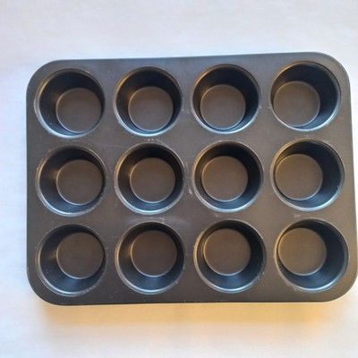 12 Cup Muffin Cake Pan Baking Tray Deep Tin Cupcake Bun Sheet
