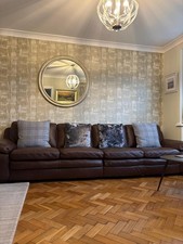 Large Leather 4 Seater Sofa Upgraded Leather , Divided In Two For Transport