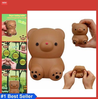 Brown Gummy Bear Stress Relief Dough Ball Squishy Squeeze Toy Fidget for Anxiety