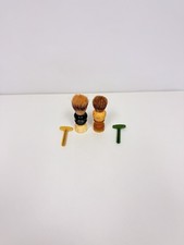 Set Of 2 Vintage Shaving Brush US Standard - Green with natural bristles