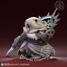 Pika, Hamster Cleric Warrior | Unpainted D&D / TTRPG Miniature | Pepunki