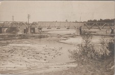Bridge Over Union River Ellsworth Falls Maine ME Log Drive RPPC Postcard