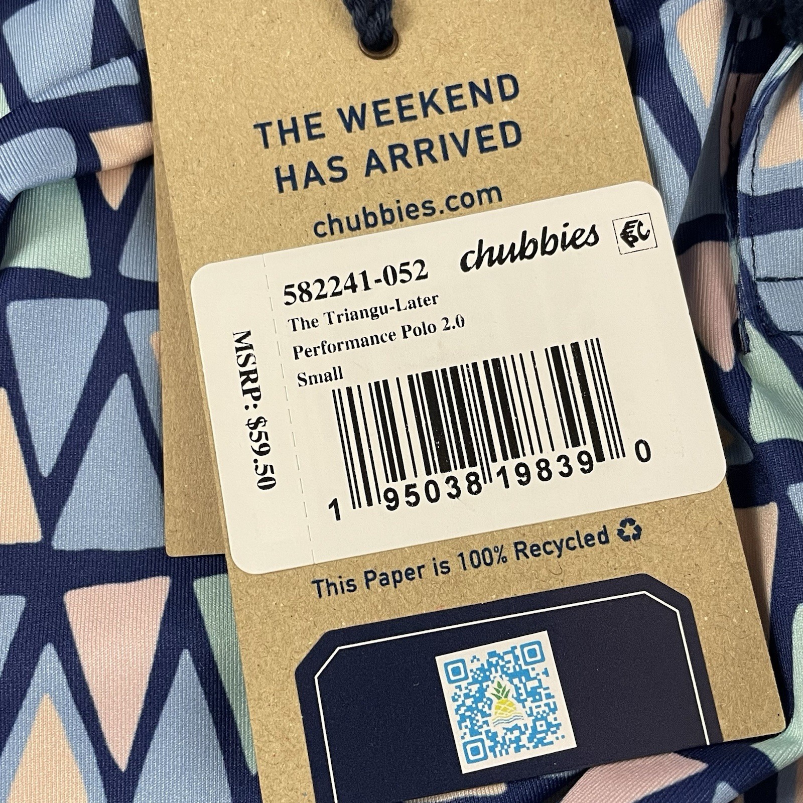 Chubbies Polo Shirt Mens Small Performance The Triangu-Later 2.0 Golf NWT T524