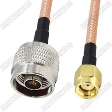 N Male Plug to RP-SMA Male Jack Pin Lot Pigtail RG400 Double Shield Coax Cable