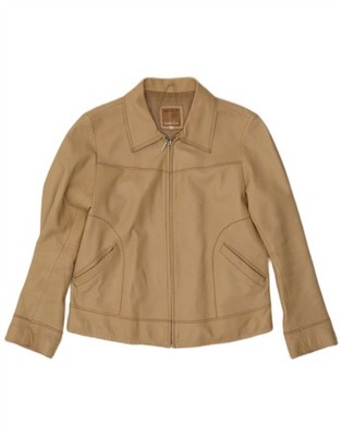 Conbipel Womens Leather Jacket IT 48 XL Beige Leather CZ19