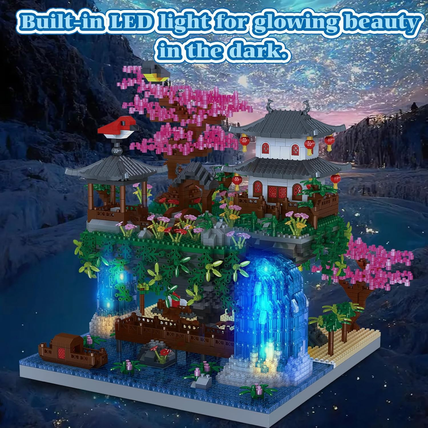 Cherry Blossom Tree Building Set 3220PCS Sakura House Bonsai Model Kit Gift