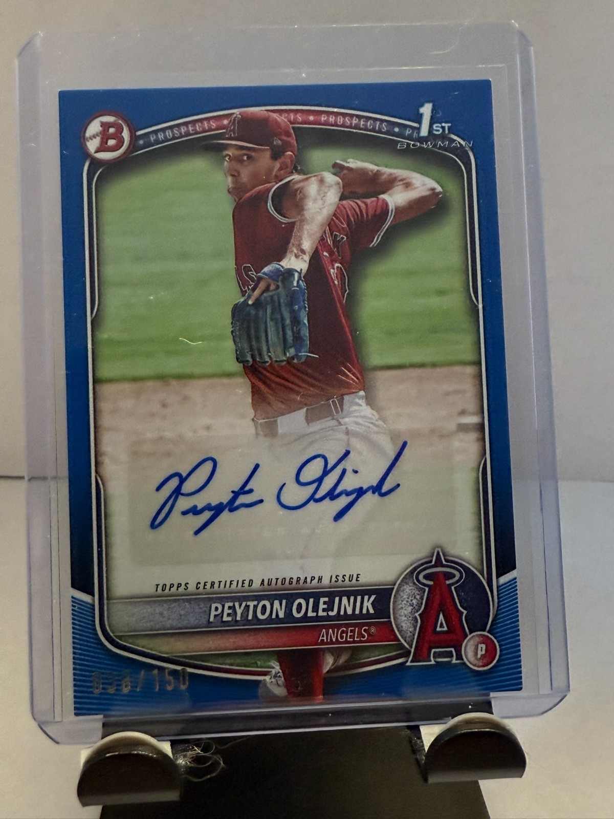2025 Bowman - Paper Prospect Autographs Peyton Olejnik #BPA-PO Blue 038/150