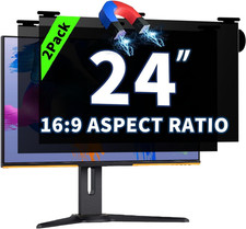 2 Pack Magnetic Hanging Computer Privacy Screen 24 Inch for 16:9 Widescreen Moni