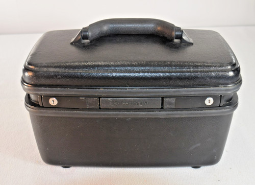 Vintage Samsonite Acclaim Travel Beauty Case Black Suitcase Locking Keys