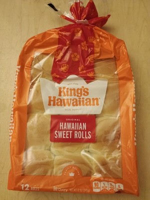 King's Hawaiian Original Hawaiian Sweet Dinner Rolls, 12 Count, 12 Oz Package