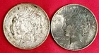 1922-D Peace Silver Dollar Lot of 2 - 90% Silver - VG/F & AG - $1