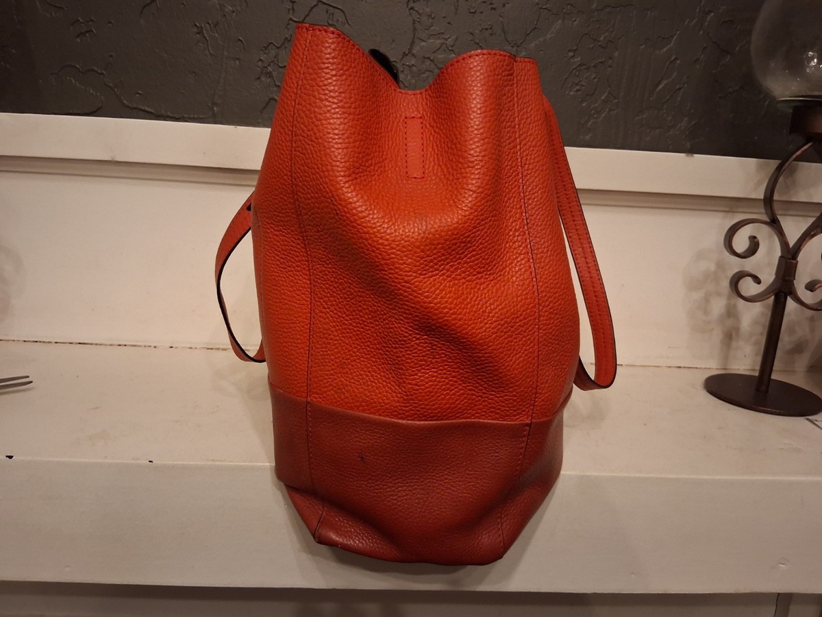 Michael Kors Junie Leather Tote Bag Two-Tone Red Melon Design View 3