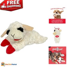 Adorable Lamb Chop Plush Dog Toy 10" - Ultra Soft with 5 Squeakers, Made in USA