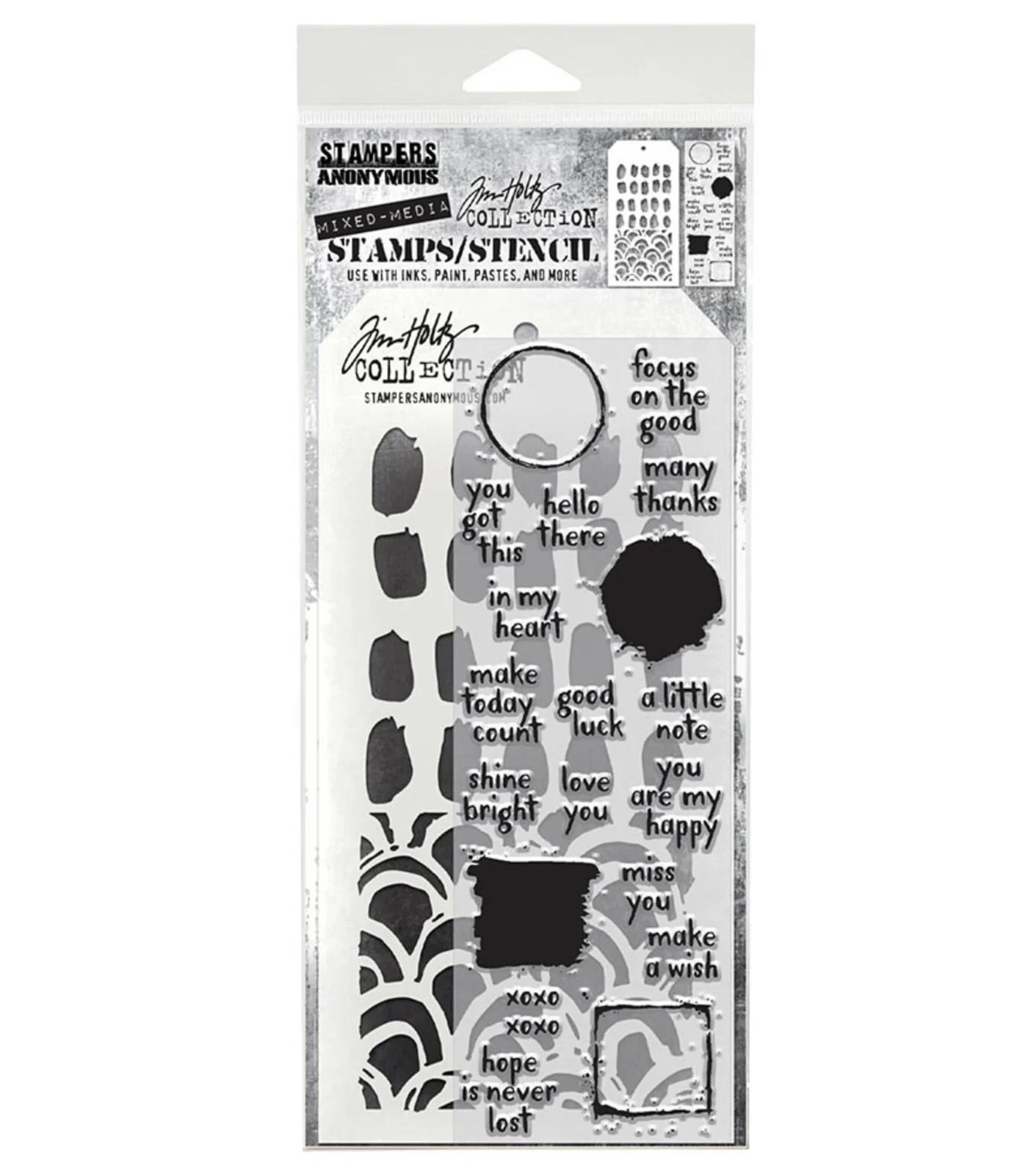 Stampers Anonymous Tim Holtz  Stamps + Stencil Notes  THMM184