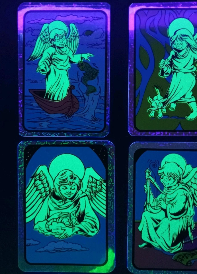 Vintage Glow in the Dark Angels Prism Sticker Sticker Lot Of 12 VTG 90s - Image 3 of 4