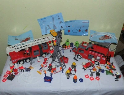 Playmobil Feuerwehr Drehleiter Trage 3879 Gerätewagen 3880 3881 3883 3180 70429 - Bild 1 von 4