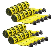 20 PK 4"x 40' Truck Straps for Flatbed Trailer with Flat Hook - 16200 LBS BS
