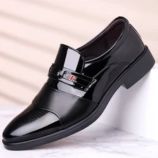 Men's Slip - On Dress Shoes Formal Business Wedding Pointed Toe Loafers for Men