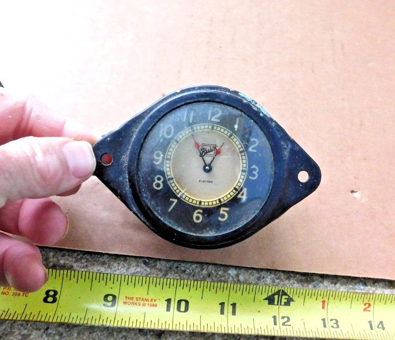 ANTIQUE 1935 BUICK ELECTRIC CAR CLOCK GEORGE W. BORG DASHBOARD GAUGE 35