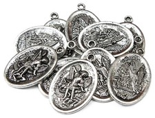 10 PCS x St Michael Guardian Angel Charms Holy Saint Pendants 26mm x 16mm Joblot