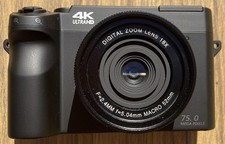 75MP 4K HD Digital VLOGGING Camera 18x Optical Zoom WiFi Video 3" IPS LCD UNUSED